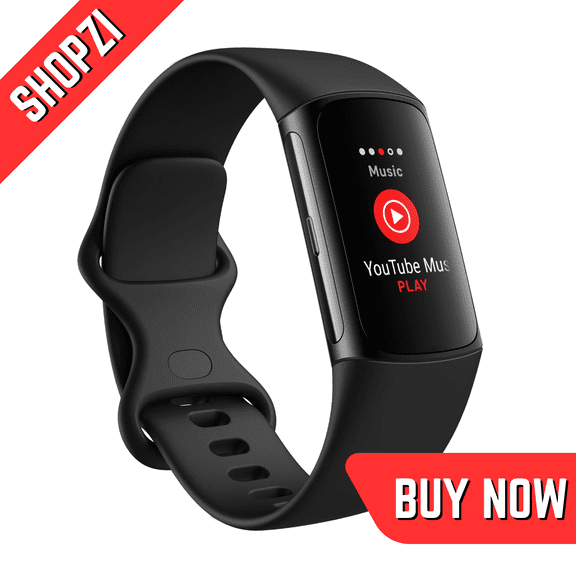 Fitbit Charge 6 Small Fitness Watch Black Aluminum with Obsidian & Frost White Bands