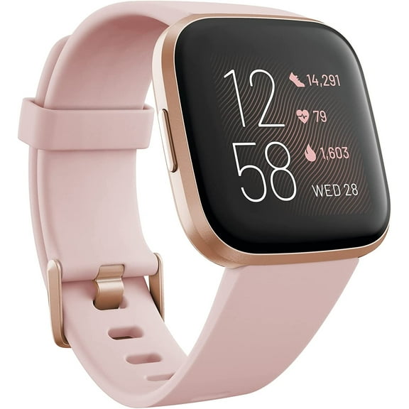 Fitbit VIPRB-FB507BKBK Versa 2 Special Edition Health & Fitness Smartwatch with Heart Rate, Petal/Copper Rose