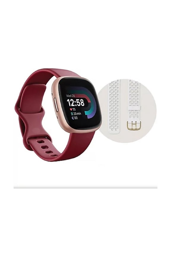 FB523RGRD Versa 4 Fitness Smartwatch Bundle Beet Juice/Copper Rose