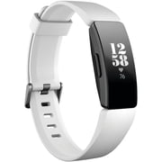 Fitbit Inspire HR Fitness Tracker + Heart Rate, White/Black, Small and Large Wristbands