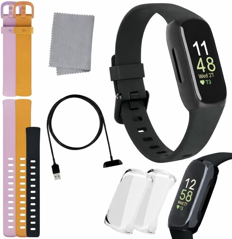 Fitbit Inspire 3 Health & Fitness Tracker Bundle - with Stress ...