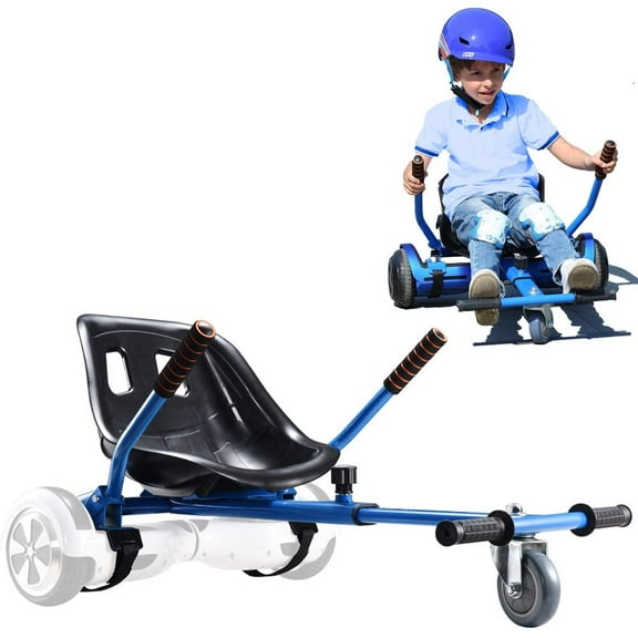 Hoverboard Seat Attachment for 6.5” 8” 10” Hoverboard, Go Kart Cart Conversion Kit, Accessories for Self Balancing Scooter, Hoverboard Cart for Kids and Adult, Adjustable Frame Length, Blue