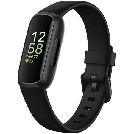 Fitbit Inspire 3 Health &-Fitness-Tracker with Stress Management, Workout Intensity, Sleep Tracking, 24/7 Heart Rate and more, Midnight Zen/Black One Size (S & L Bands Included)