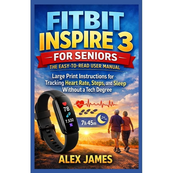 Fitbit Inspire 3 for Seniors: The Easy-to-Read User Manual: Large Print ...
