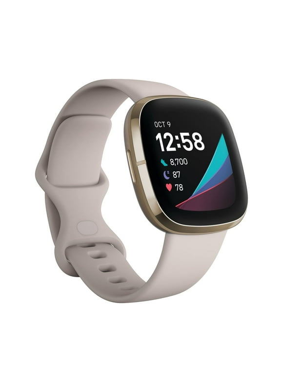 Fitbit Sense Smartwatch - Lunar White/Soft Gold Stainless Steel