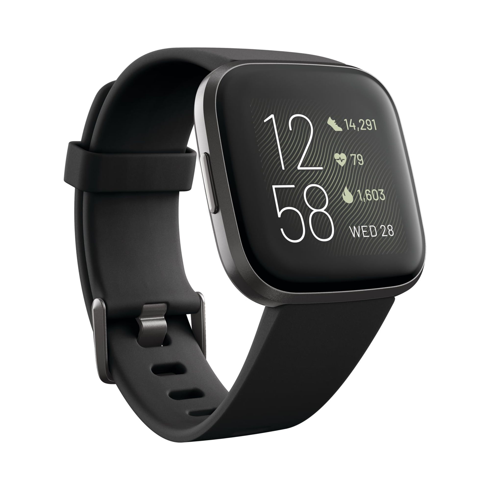 Fitbit Versa 2 Health & Fitness Smartwatch - Black/Carbon Aluminum - image 1 of 6
