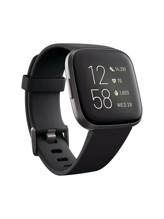 Versa 2 Health & Fitness Smartwatch - Black/Carbon Aluminum