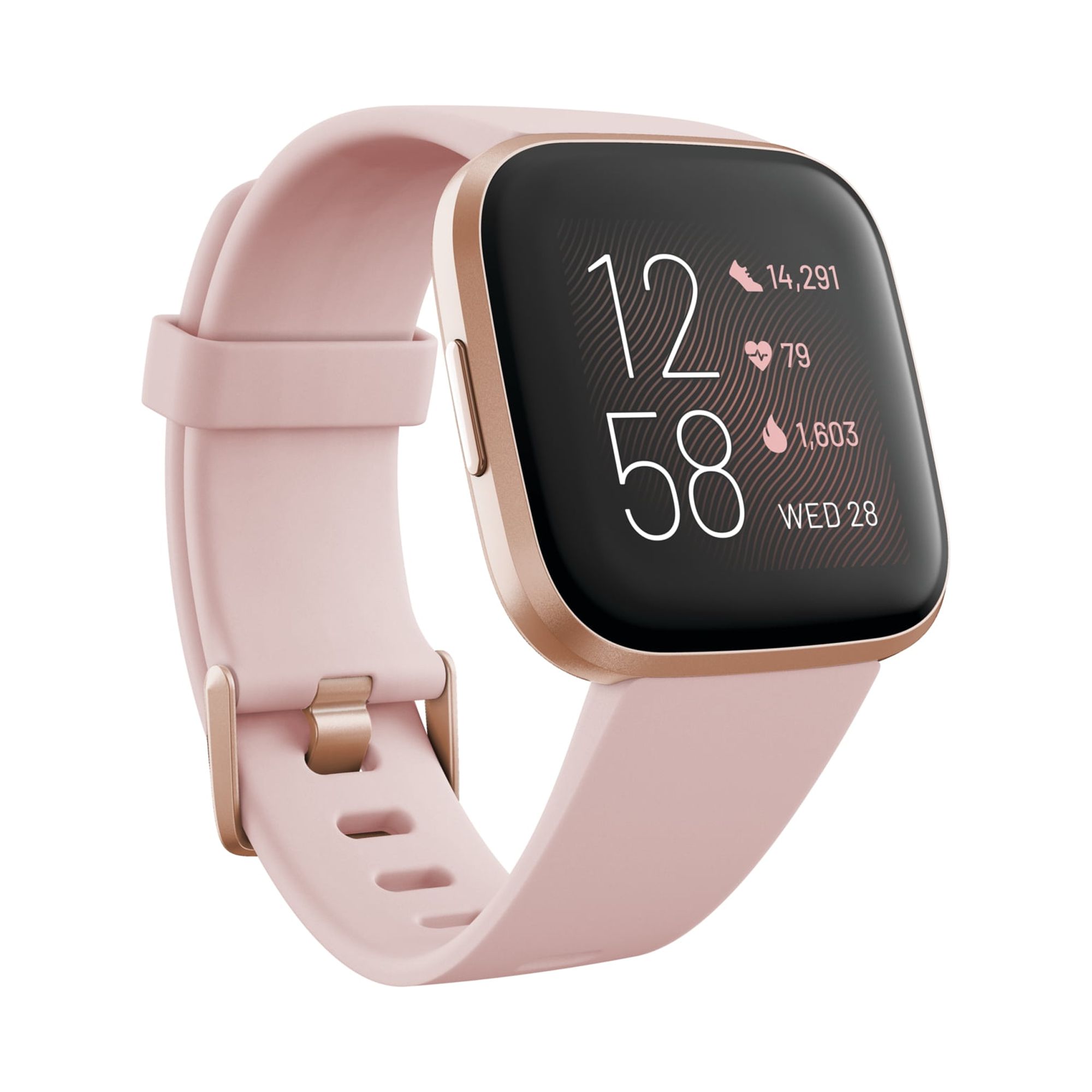 Fitbit Versa 2 Health & Fitness Smartwatch - Petal /Copper Rose Aluminum - image 1 of 11