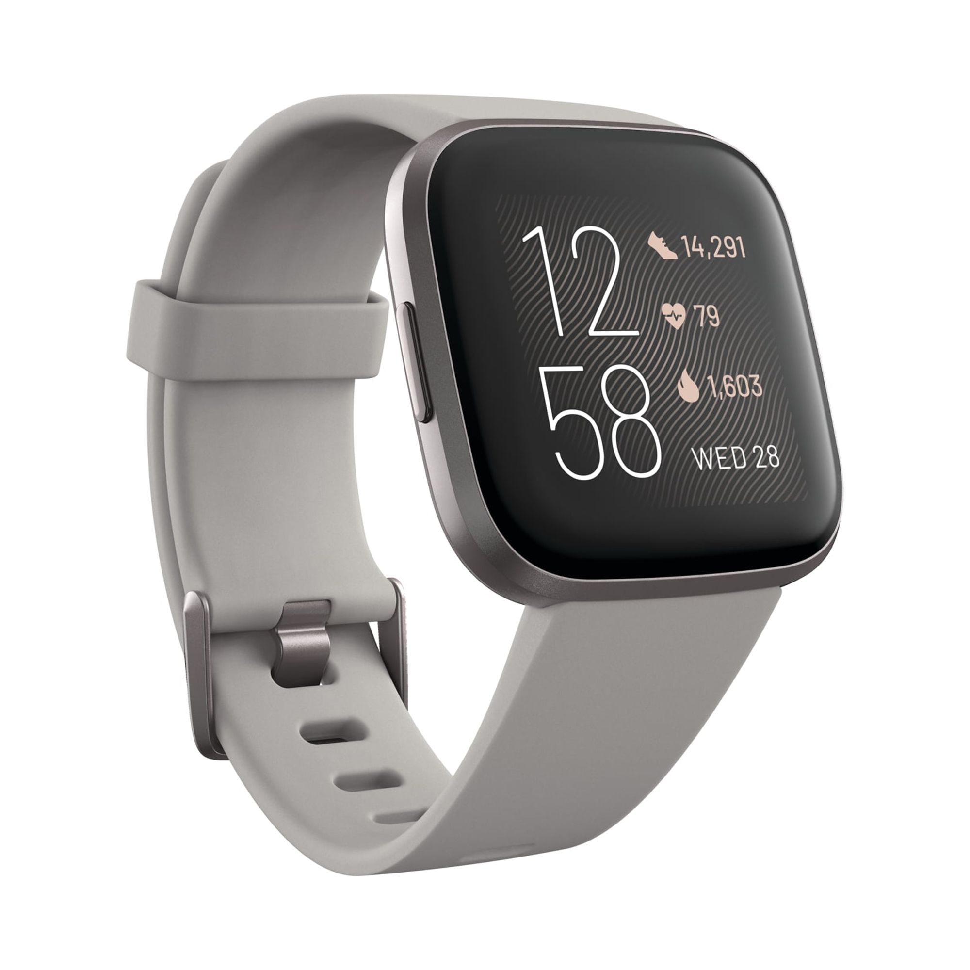Fitbit Versa 2 Health & Fitness Smartwatch - Stone/Mist Grey Aluminum - image 1 of 7