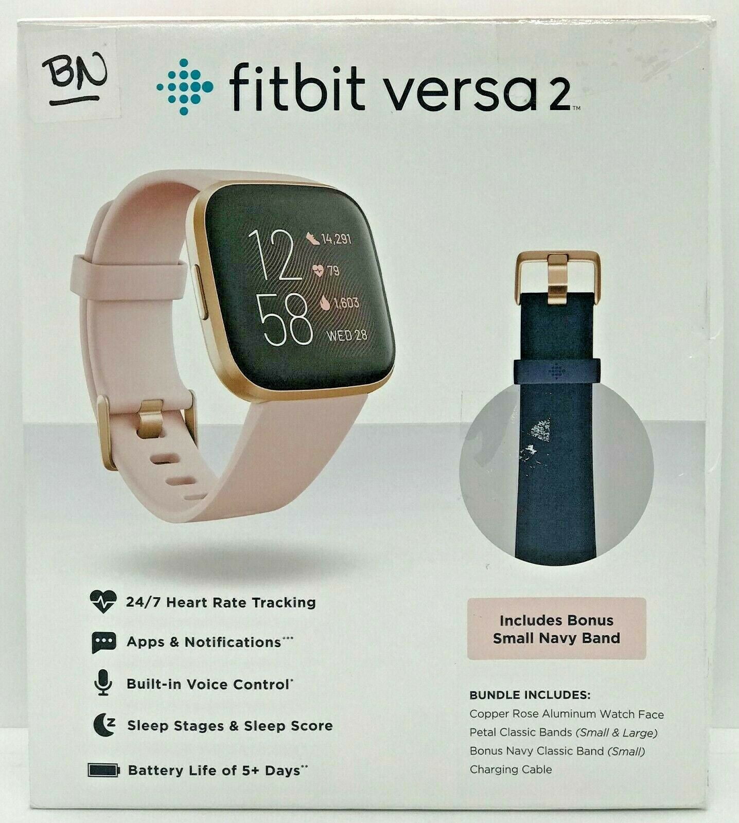 Hama Bracelet sport pour Fitbit Versa 2/Versa (Lite), Rose/Gris