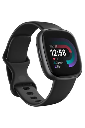 Fitbit Versa 4 Fitness Smartwatch with Daily Readiness, GPS, 24/7 Heart Rate, 40+ Exercise Modes, Sleep Tracking and more. Fitbit Versa 4 in Black / Graphite Aluminum.