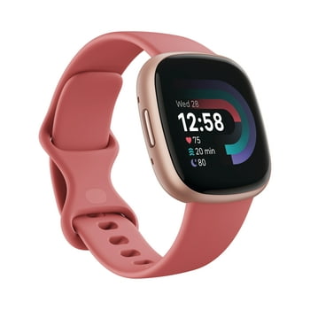 Fitbit Versa 4 Fitness Smartwatch - Pink Sand/Copper Rose Aluminum
