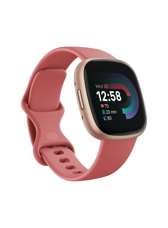 Fitbit Versa 4 Fitness Smartwatch - Pink Sand/Copper Rose Aluminum
