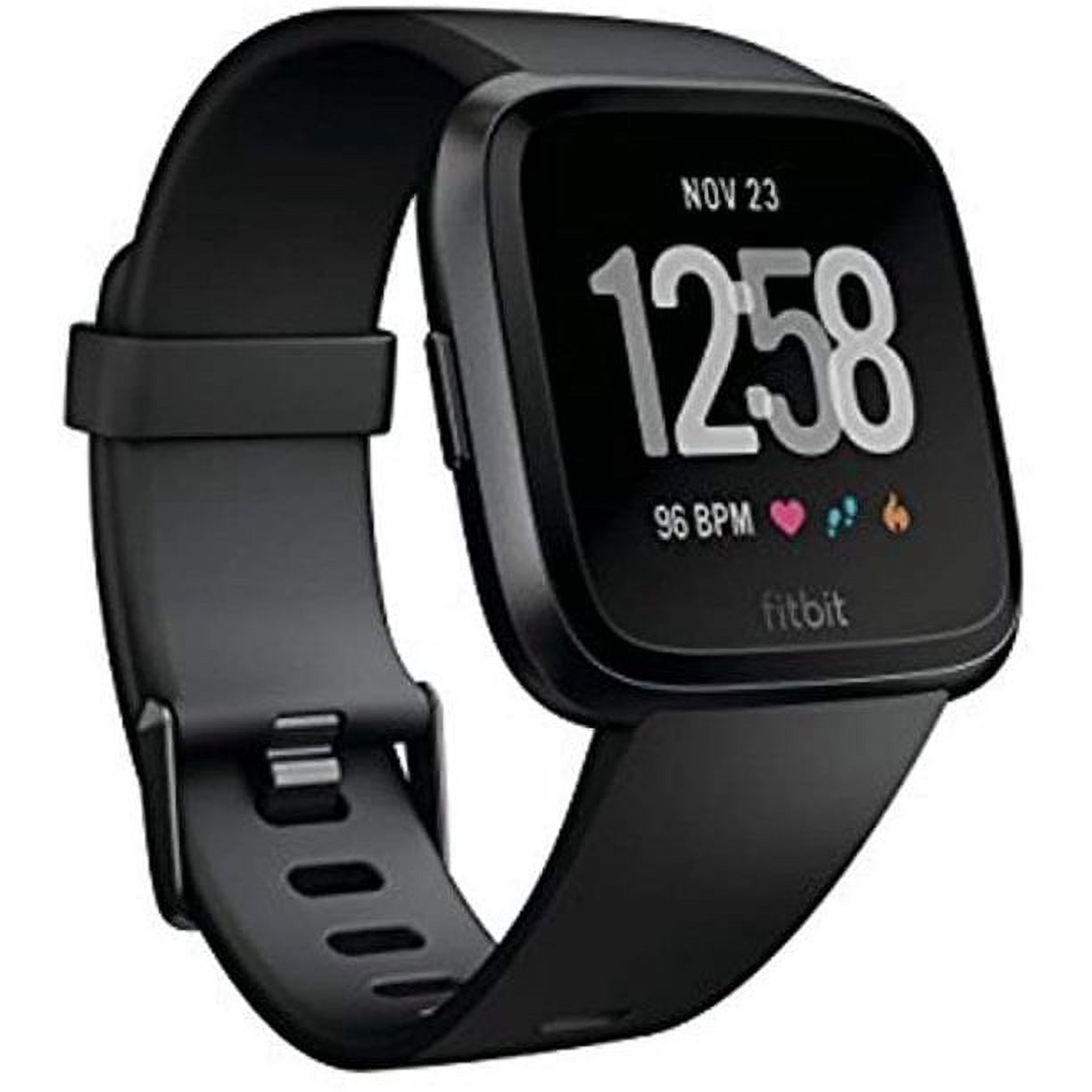 Fitbit Versa Smart Watch, Black/Black Aluminium, One Size (S & L Bands Included) - image 1 of 11
