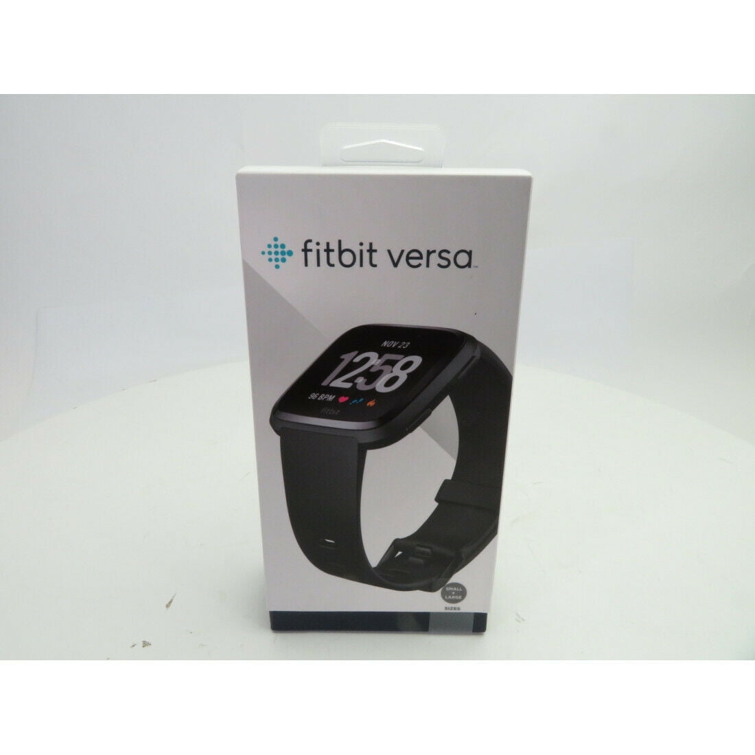 Fitbit Versa Smart Watch, Black/Black Aluminium, One Size (S & L Bands  Included)