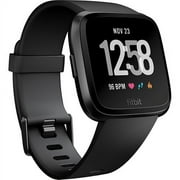 Fitbit Versa Smart Watch, 96 Hour Battery Life, Black/Black Aluminum, 1 Each