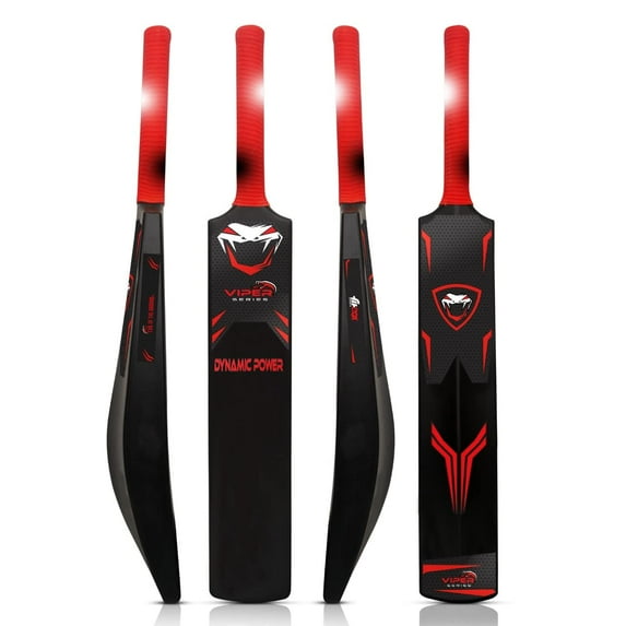 Fitbox Sports Viper Series Full Size Heavy Duty Plastic Cricket Bat Suitable With Tennis Ball , Wind Ball & Plastic Ball | Black