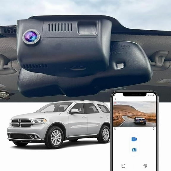 Fitcamx 4K Dash Cam for 2014-2020 Dodge Durango GT SXT Plus Limited R/T Citadel (HD2-6072), Integrated OEM Look, WiFi & APP, 64GB Card