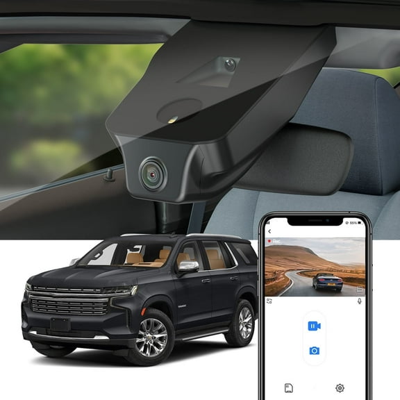 Fitcamx 4K Dash Cam for 2021-2026 Chevy Tahoe LS LT RST Premier Z71 High Country (HD2-4925) with Auto-Dimming, OEM Style, WiFi & APP, Plug & Play, 64GB Card