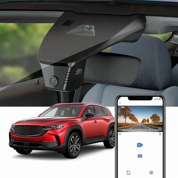 Fitcamx 4K Dash Cam Adapts for Mazda CX-50 2025 2026 (HD2-6607) with Sunroof, OEM Plug & Play, WiFi APP, Parking Mode, Night Vision, 64GB Card