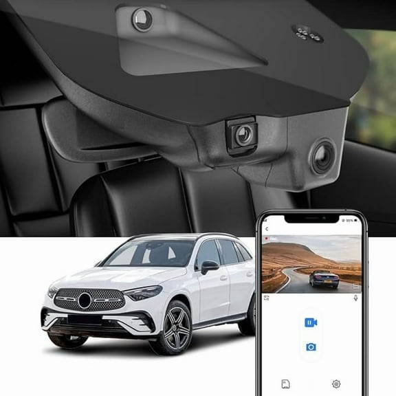 Fitcamx 4K Dash Cam Adapts for Mercedes-Benz GLC 300 4MATIC 2023-2026 (HD2-6595), Integrated OEM Look, Built-in WiFi & APP, Plug & Play, 64GB Card