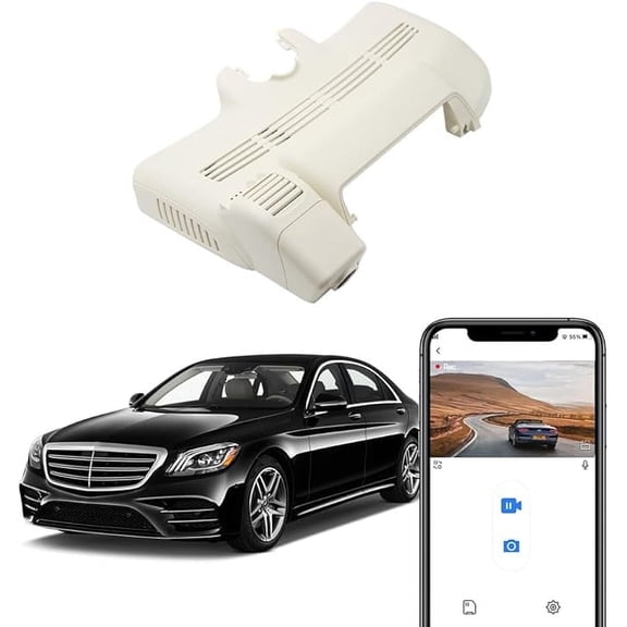 Fitcamx 4K Dash Cam Adapts for Mercedes-Benz S-Class 2013-2020 S400 S450 S550 S550e S560 S560e S600 Sedan Coupe Hybrid (HD2-6138/W222), 64GB Card