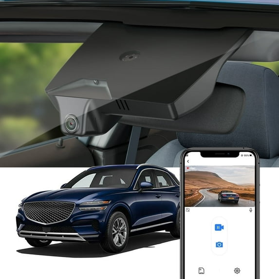 Fitcamx 4K Dash Cam Compatible with Genesis GV70 2022-2026 2.5T Standard 3.5T Sport (JK1), OEM Style, Built-in WiFi, 64GB Card