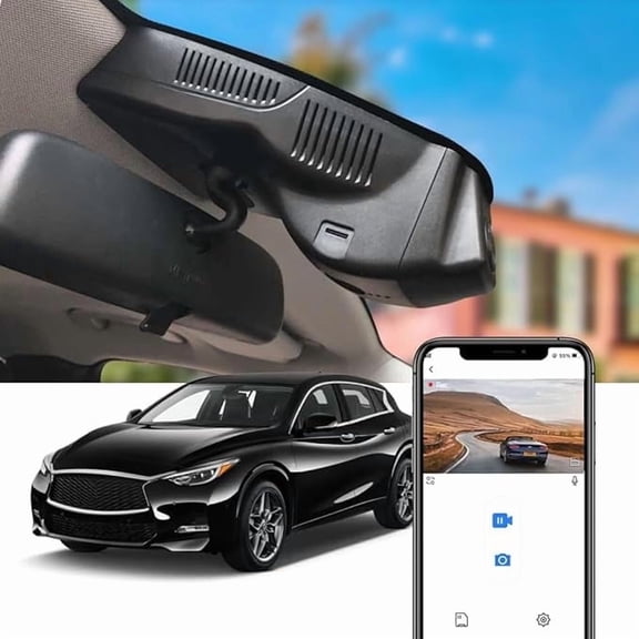 Fitcamx 4K Dash Cam Compatible with Infiniti QX30 2017 2018 2019 Luxury Premium Sport Pure Essential (HD2-6030), OEM Style, WiFi & APP, Plug & Play, 64GB Card