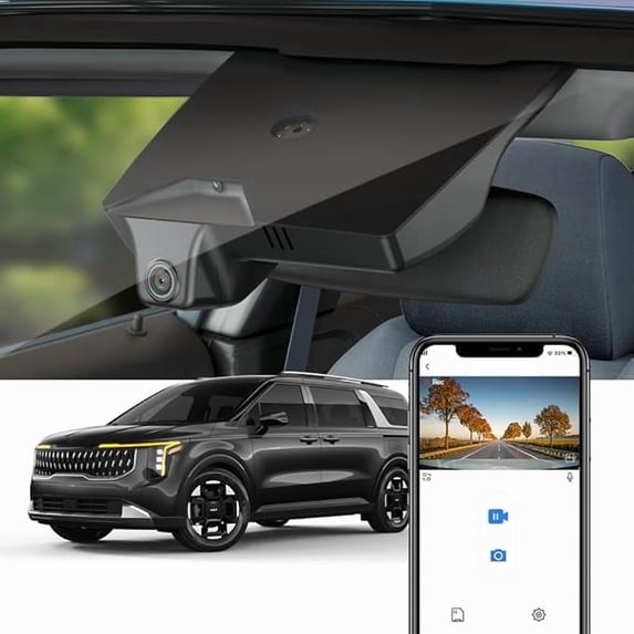 Fitcamx 4K Dash Cam Compatible with Kia Carnival 2022-2026 LX LXS EX SX Prestige (Part No#R0510), OEM Factory Look, 2160P UHD Video, WiFi & APP, Loop Recording, G-Sensor, Plug & Play, 64GB Card