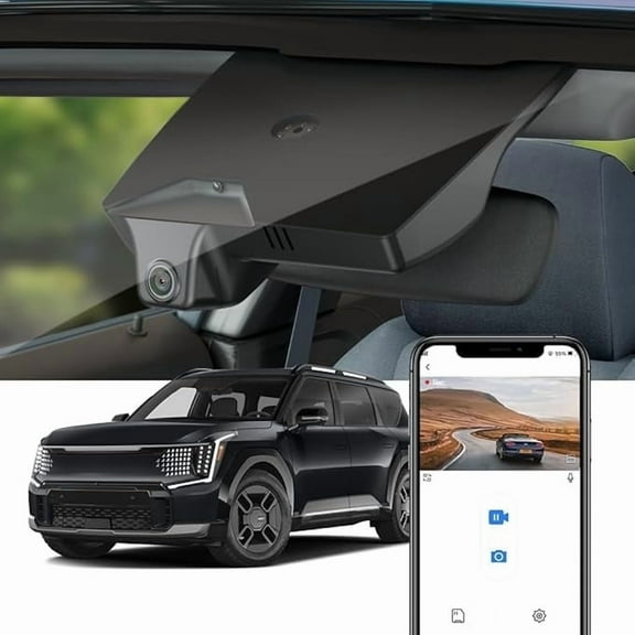 Fitcamx 4K Dash Cam Compatible with Kia EV9 2023-2026 Wind Land GT-Line, OEM Factory Look, WiFi & APP, 64GB Card