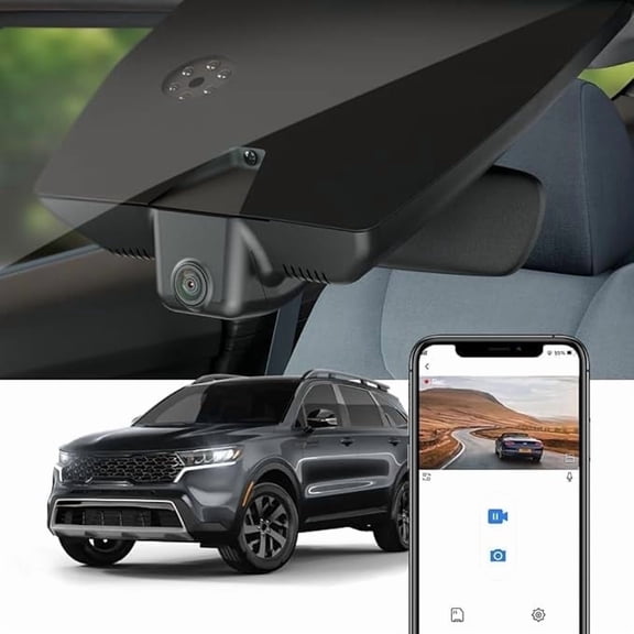 Fitcamx 4K Dash Cam Compatible with Kia Sorento 2021 2022 2023 EX LX Hybrid X-Line S (Part No#R5000), Integrated OEM Look, WiFi & APP, 64GB Card