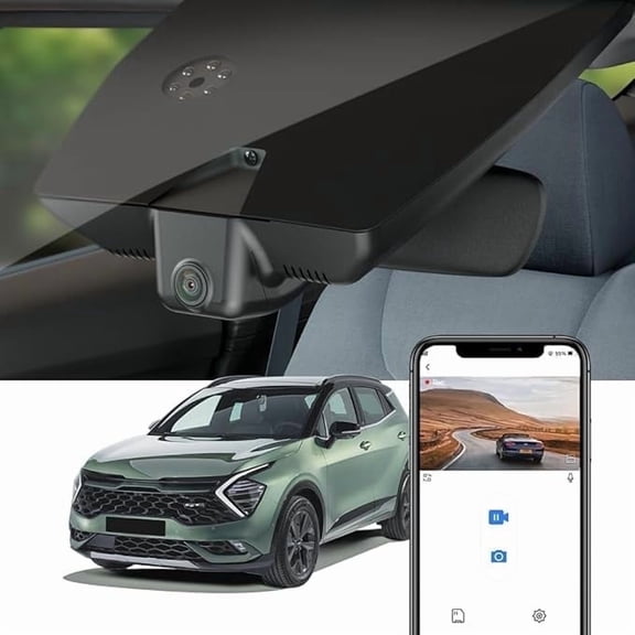 Fitcamx 4K Dash Cam Compatible with Kia Sportage 2023 - 2025 LX EX Hybrid SX X-Line 5th Gen (DW010), OEM Look, Built-in WiFi & APP, 64GB Card