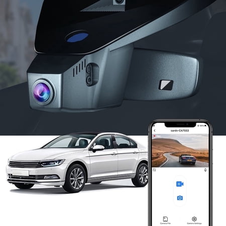Fitcamx 4K Dash Cam Compatible with VW Passat 2016-2023 S R-line SE SEL V6 1.8T 2.0T B8 (HD2-6108), OEM Look, Built-in WiFi & APP, Parking Sensor, 64GB Card