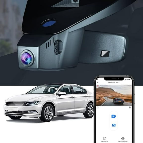 Fitcamx 4K Dash Cam Compatible with VW Passat S SE SEL R-line GT Limited 2016-2023 (HD2-6113), OEM Factory Look, WiFi & APP, Parking Mode, 64GB Card