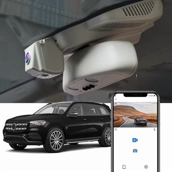 Fitcamx 4K Dash Cam Compatible with Mercedes-Benz GLE GLS 350 450 400 2020-2025 V167 X167 (Model D) (Black), OEM Look, WiFi & APP, 64GB Card