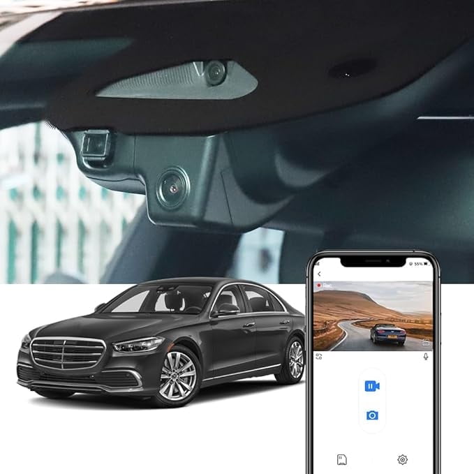 Fitcamx Dashcam 4K Mercedes-Benz Smart #1 2022-2024 - Caméra Voiture OEM WiFi 2160P - Carte 64 Go Incluse