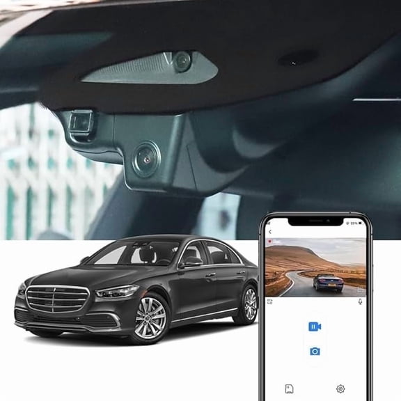 Fitcamx 4K Dash Cam Compatible with Mercedes-Benz S-Class 2021 2022 2023 2024 S500 S560 S580 S580e Sedan Coupe Cabriolet (Beige), 64GB