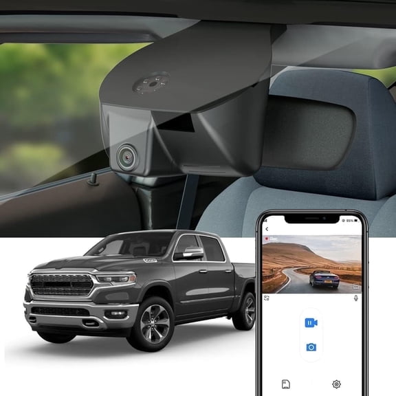 Fitcamx 4K Dash Cam for RAM 1500 TRX Classic (Model A) 2019 2020 2021 2022 2023 2024 Rebel Big Horn Laramie, OEM Look, WiFi & APP, Plug & Play, 64GB Card