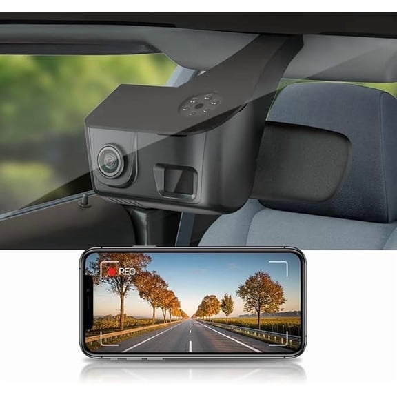 Fitcamx 4K Dash Cam Suitable for Audi Vehicles HD2-3760 (Compare The Cover), OEM Look, Gray Color, Built-in WiFi & APP, Parking Monitoring, 64GB Card