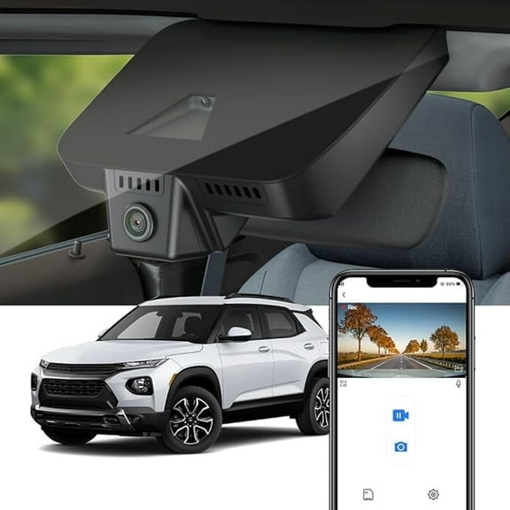 Fitcamx 4K Dash Cam Suitable for Chevy Trailblazer 2021-2025 L LS LT ACTIV RS has Auto-Dimming (HD2-D5810), OEM Style, WiFi & APP, Plug & Play, 64GB Card