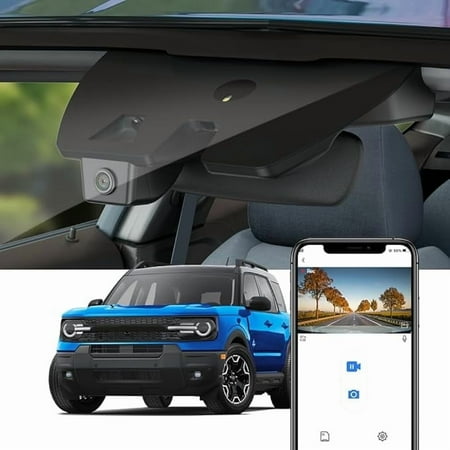 Fitcamx 4K Dash Cam Suitable for Ford Bronco Sport 2021-2025 (HD2-D5500), 5 Pin Plug, OEM Factory Look, Built-in WiFi & APP, Plug & Play, 64GB Card