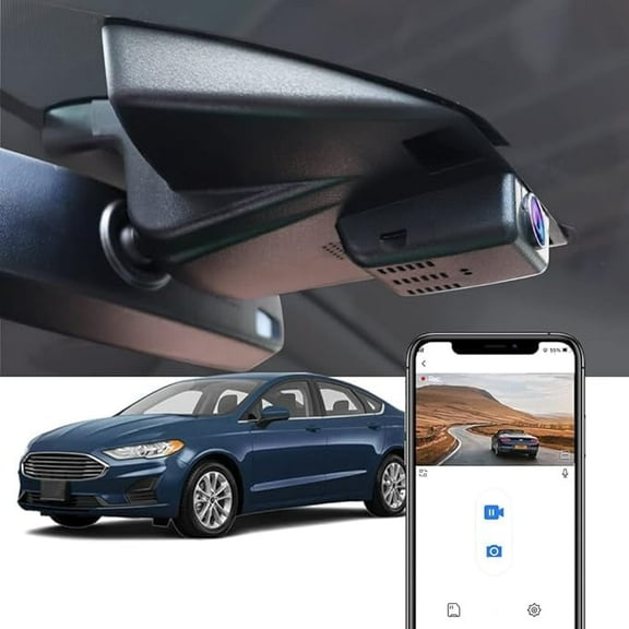 Fitcamx 4K Dash Cam Suitable for Ford Fusion 2013 2014 2015 2016 2017 2018 2019 2020 Sport S SEL Titanium Platinum SE Hybrid, OEM Style, Plug & Play, 64GB Card