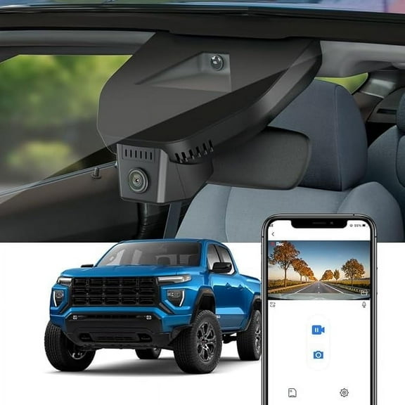 Fitcamx 4K Dash Cam Suitable for GMC Canyon 2023-2026 AT4 AT4X Elevation Denali (Has Auto-Dimming), OEM Look, WiFi & APP, Plug & Play, 64GB Card