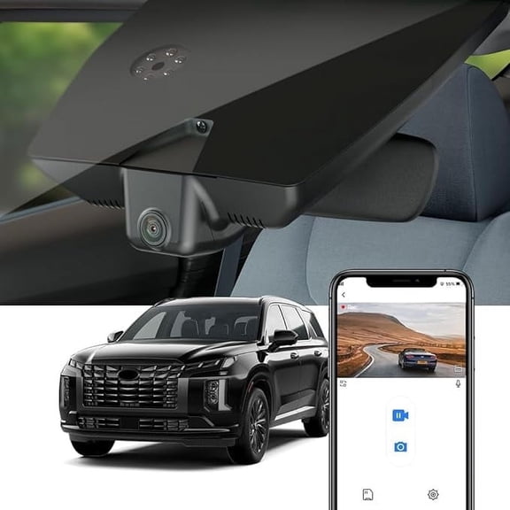 Fitcamx 4K Dash Cam Suitable for Hyundai Palisade 2023-2025 (Part No#S8711) SE SEL Limited XRT Calligraphy, OEM Look, WiFi & APP, 64GB Card