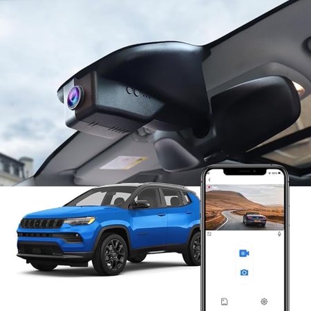 Fitcamx 4K Dash Cam Suitable for Jeep Compass 2018-2025 Sport Latitude Limited Altitude Trailhawk (HD2-1518), OEM Look, Built-in WiFi & APP, Plug & Play, 64GB