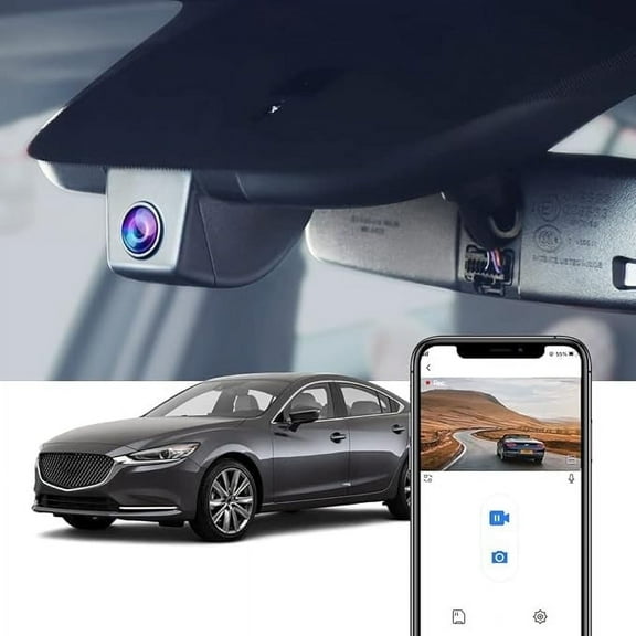 Fitcamx 4K Dash Cam Suitable for Mazda 6 2018-2025 Sport Grand Touring Carbon Edition (Has Sunroof), Parking Sensor, 64GB Card