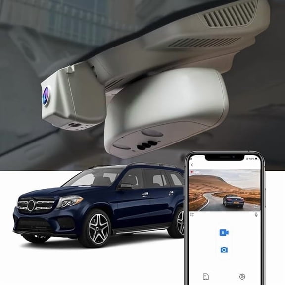 Fitcamx 4K Dash Cam Suitable for Mercedes-Benz GLE GLS 2016-2019 W166 X166 (Model A)(Grey), OEM Style, Built-in WiFi & APP, 64GB Card