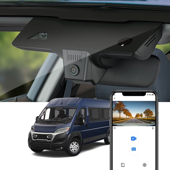 Fitcamx 4K Dash Cam Suitable for Ram ProMaster & ProMaster EV 2024-2025 (HD2-D2210) Tradesman SLT 1500 2500 3500, OEM Look, WiFi & APP, Plug&Play, 64GB Card