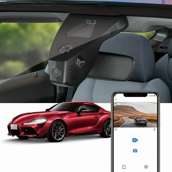 Fitcamx 4K Dash Cam for Toyota GR Supra 2020-2026 2.0 3.0 Premium Auto Manual A91 Edition, Integrated OEM Style, WiFi & APP, Plug & Play, 64GB Card