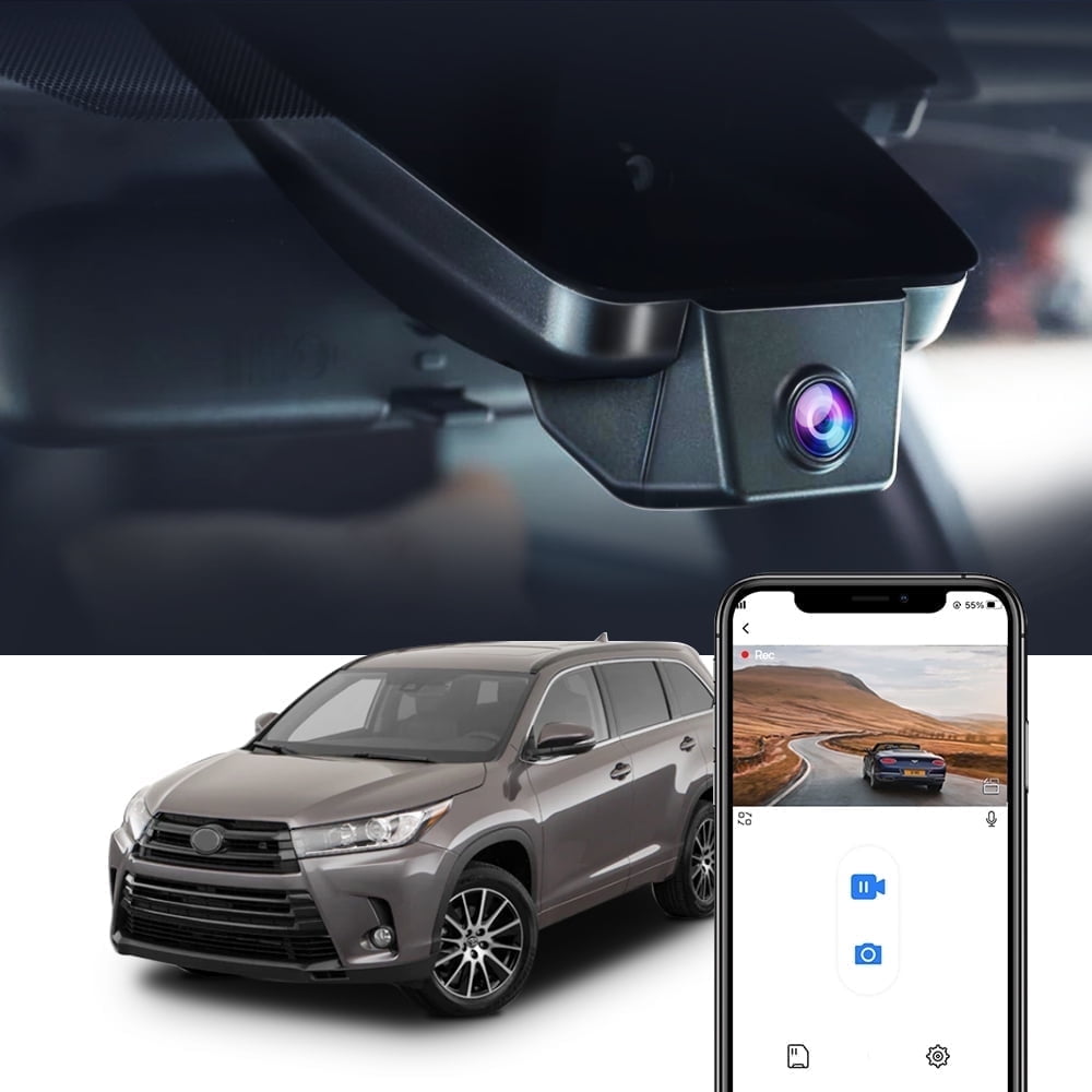 Highlander Camera Fitcamx 4K Dash Cam Suitable for Toyota Highlander 2017 2018 2019 LE ...